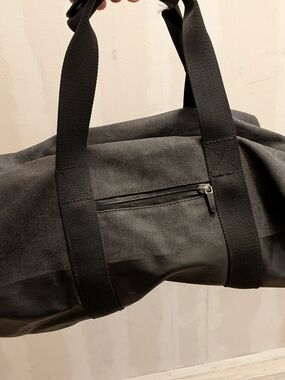 Men's Black Canvas Duffel Bag